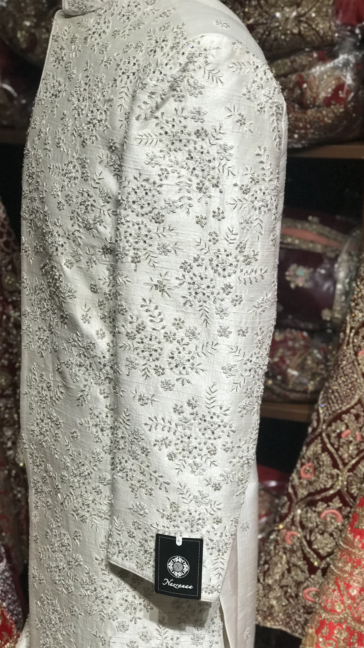 White Floral Embroidery Sherwani