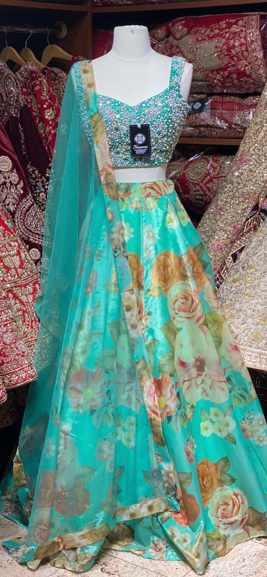 Turquoise Green New Era Party Wear Collection PWL-279