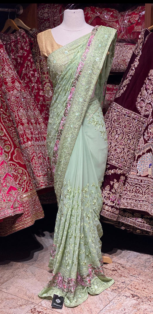 Mint Green Saree PWS-127