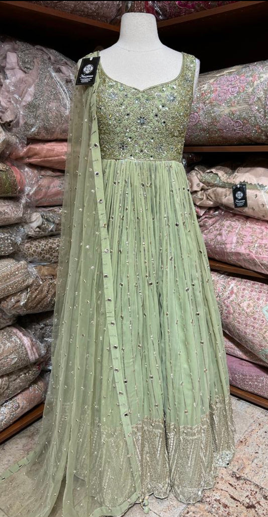 Sea Green Anarkali PWA-147