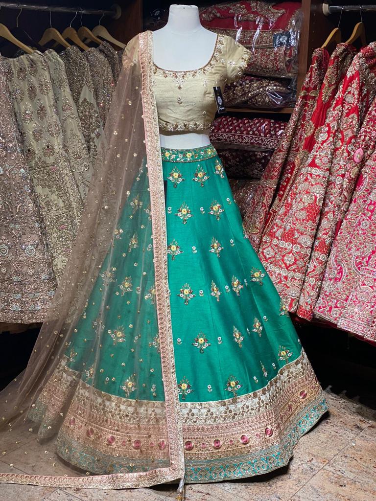 Teal Green Party Wear Lehenga PWL- 039