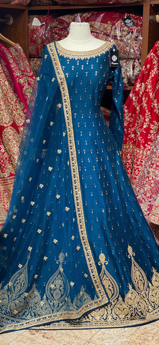 Teal Blue Anarkali PWA-057