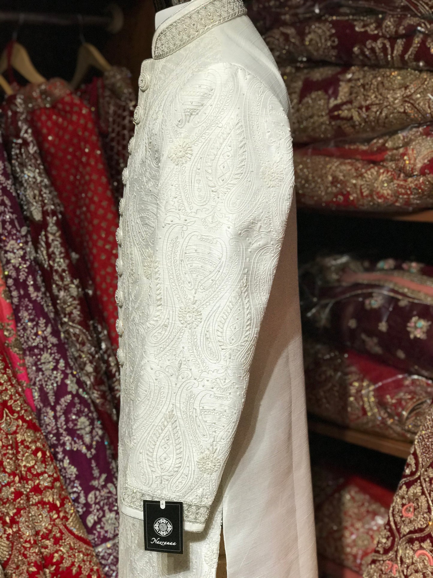 White Embroidery Sherwani