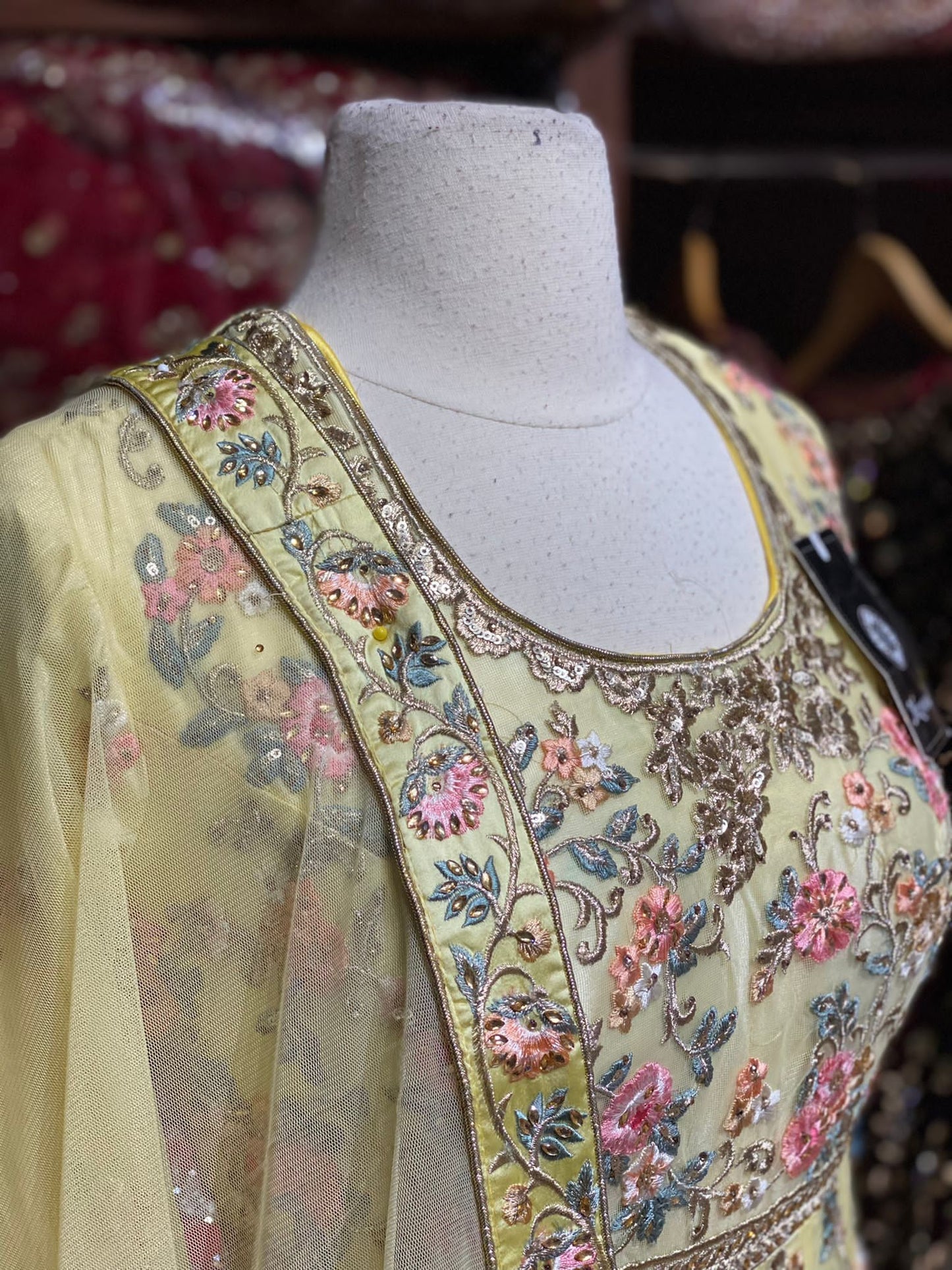 Light Yellow Anarkali PWA-108