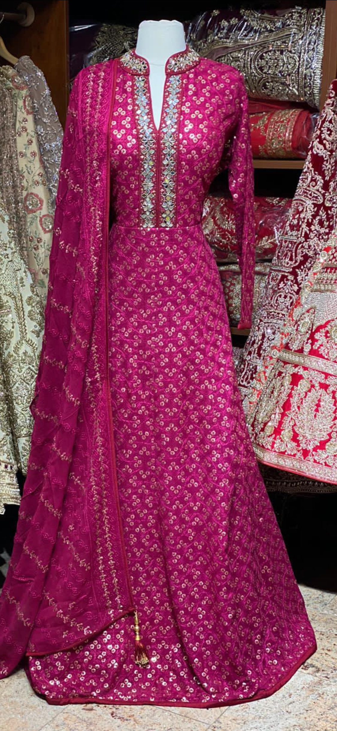 Hot Pink XXL Anarkali PWA-018