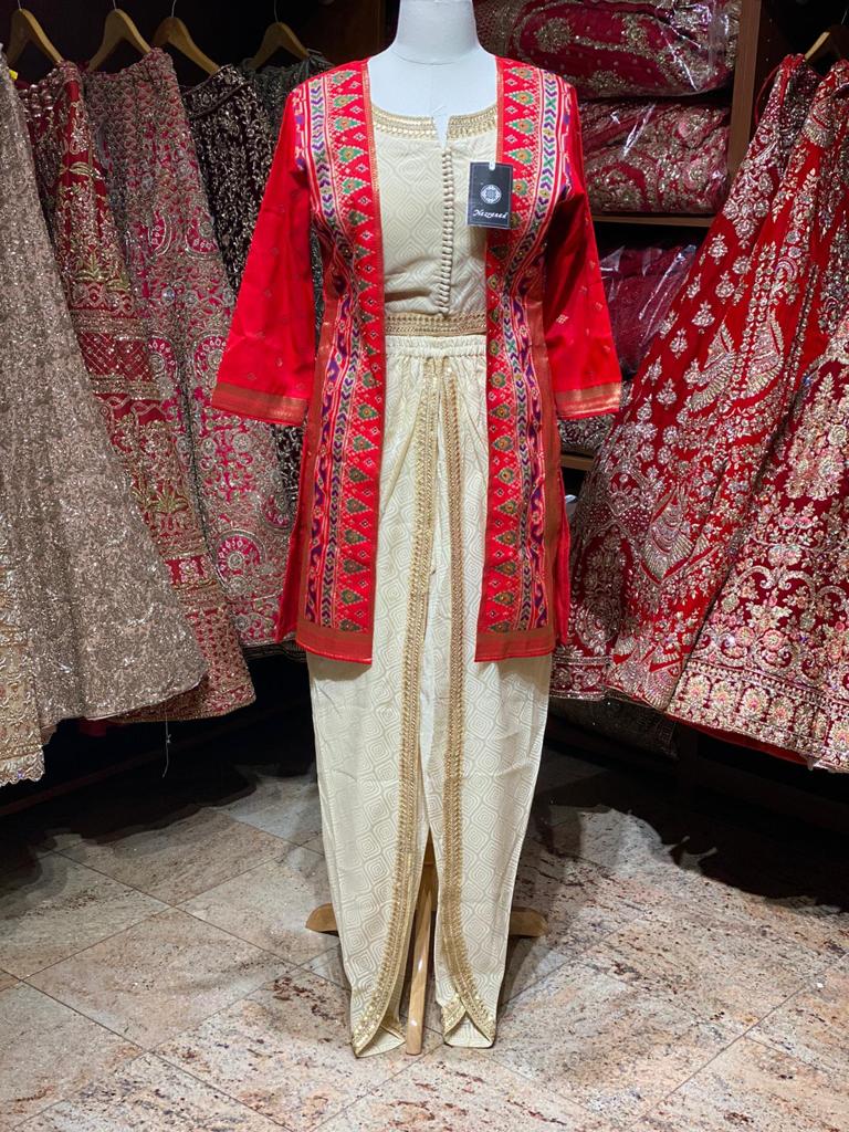 Red Jacket Dhoti Party Wear Suit Collection PWS-045