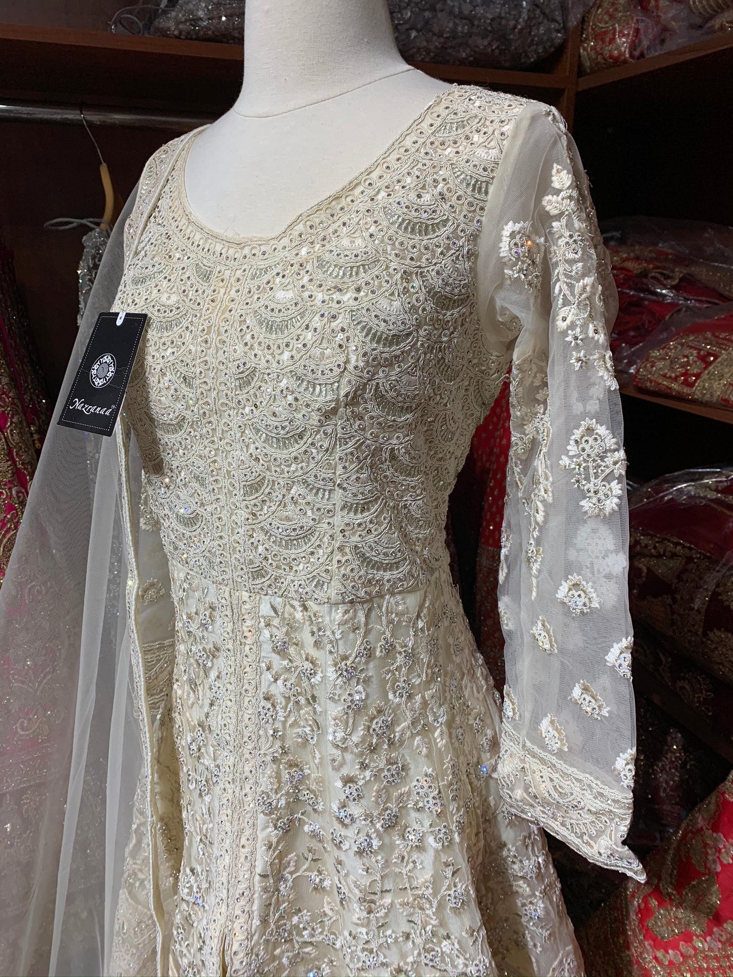 Ivory Size 38 Peplum Gharara