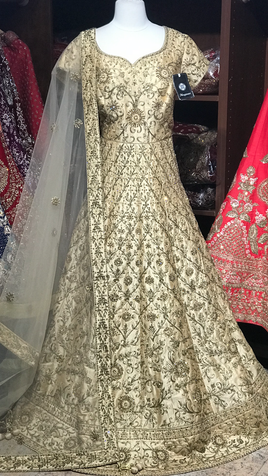 Gold Size 42 Heavy Embroidery Anarkali