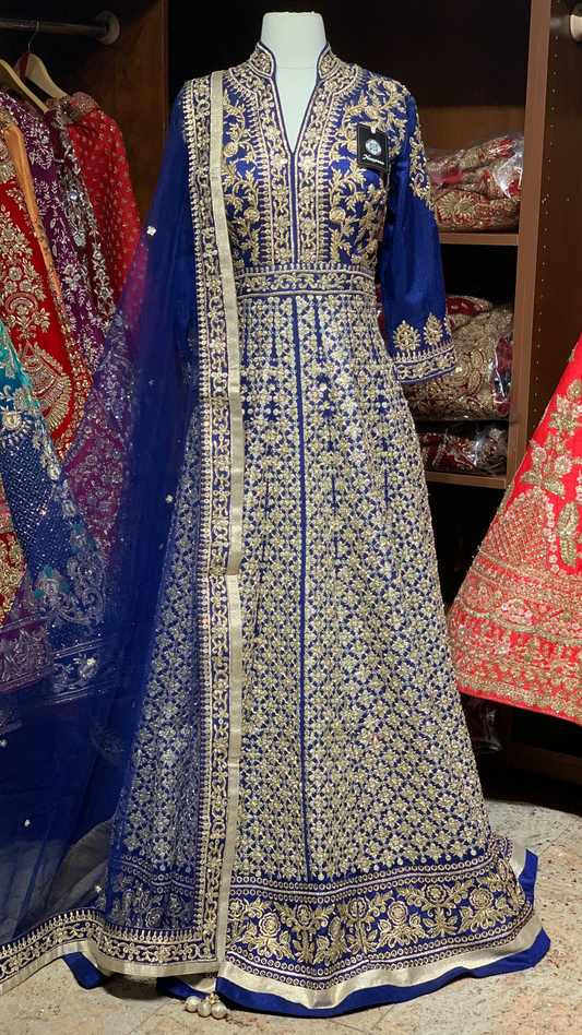 Royal Blue Size 38 Silk Anarkali