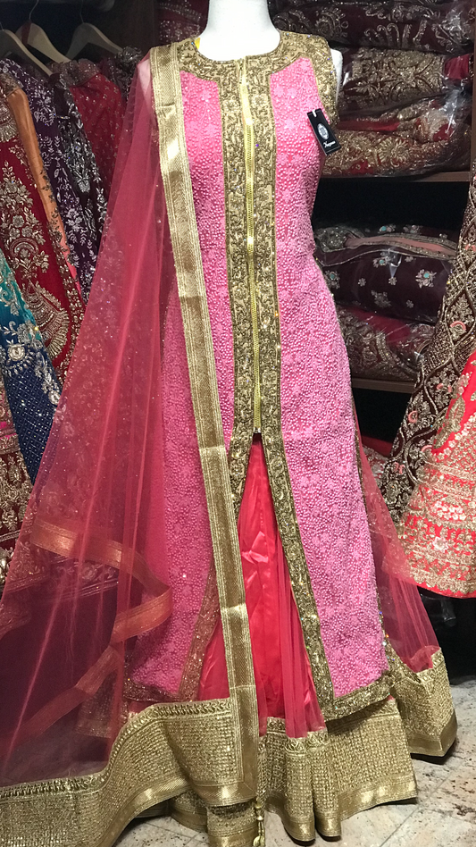 Pink Size 38 Embroidered Lacha