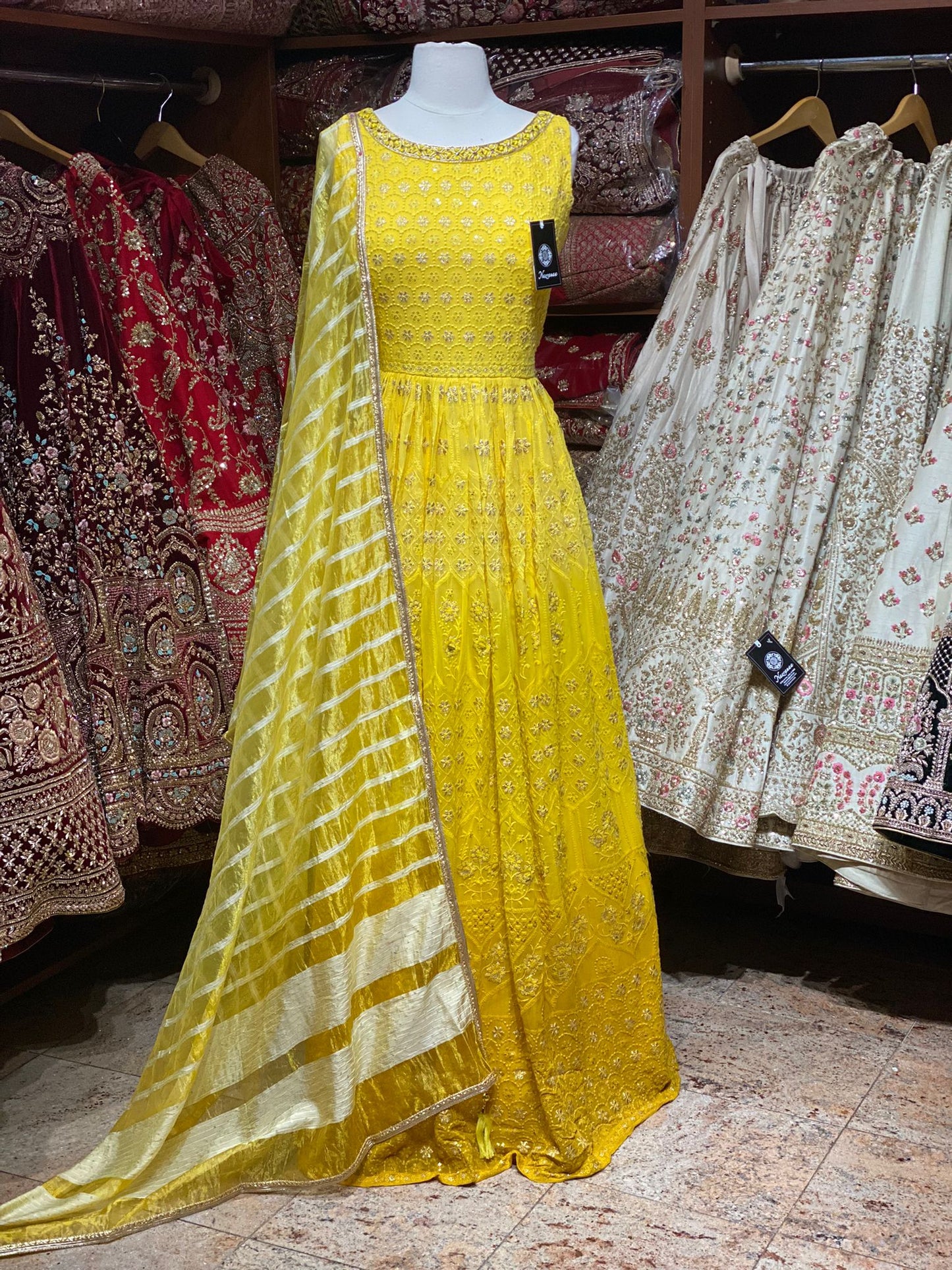 Bumblebee Yellow Anarkali PWA-105