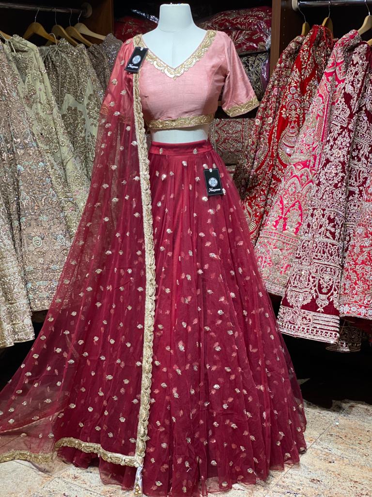 Crimson Red Bridesmaids Lehenga BML-002