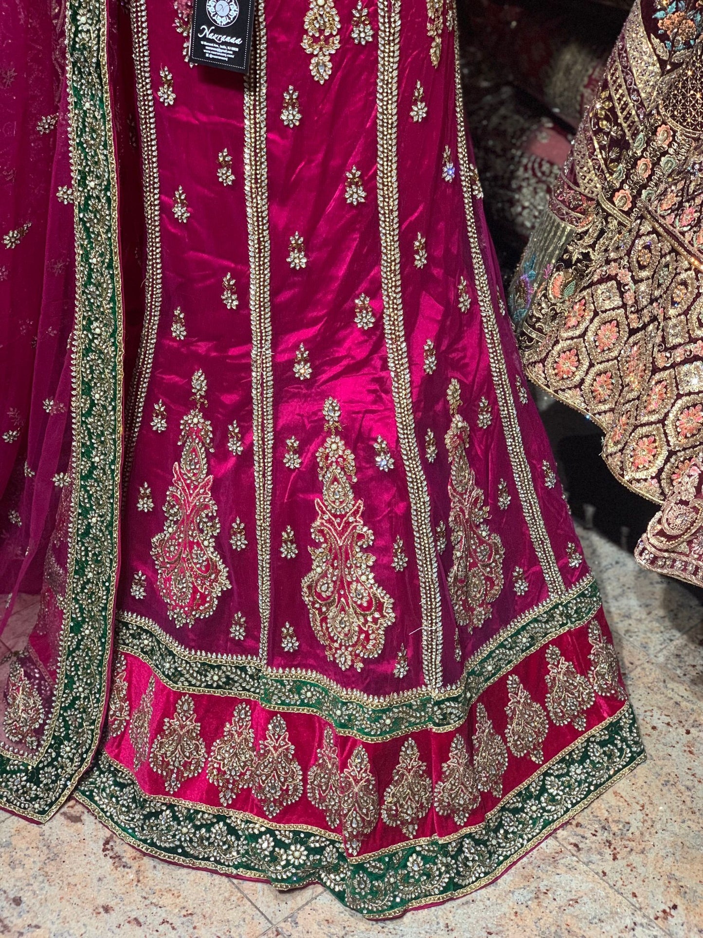 Hot Pink Luxury Collection Bridal Wear Lehenga BWL- 200