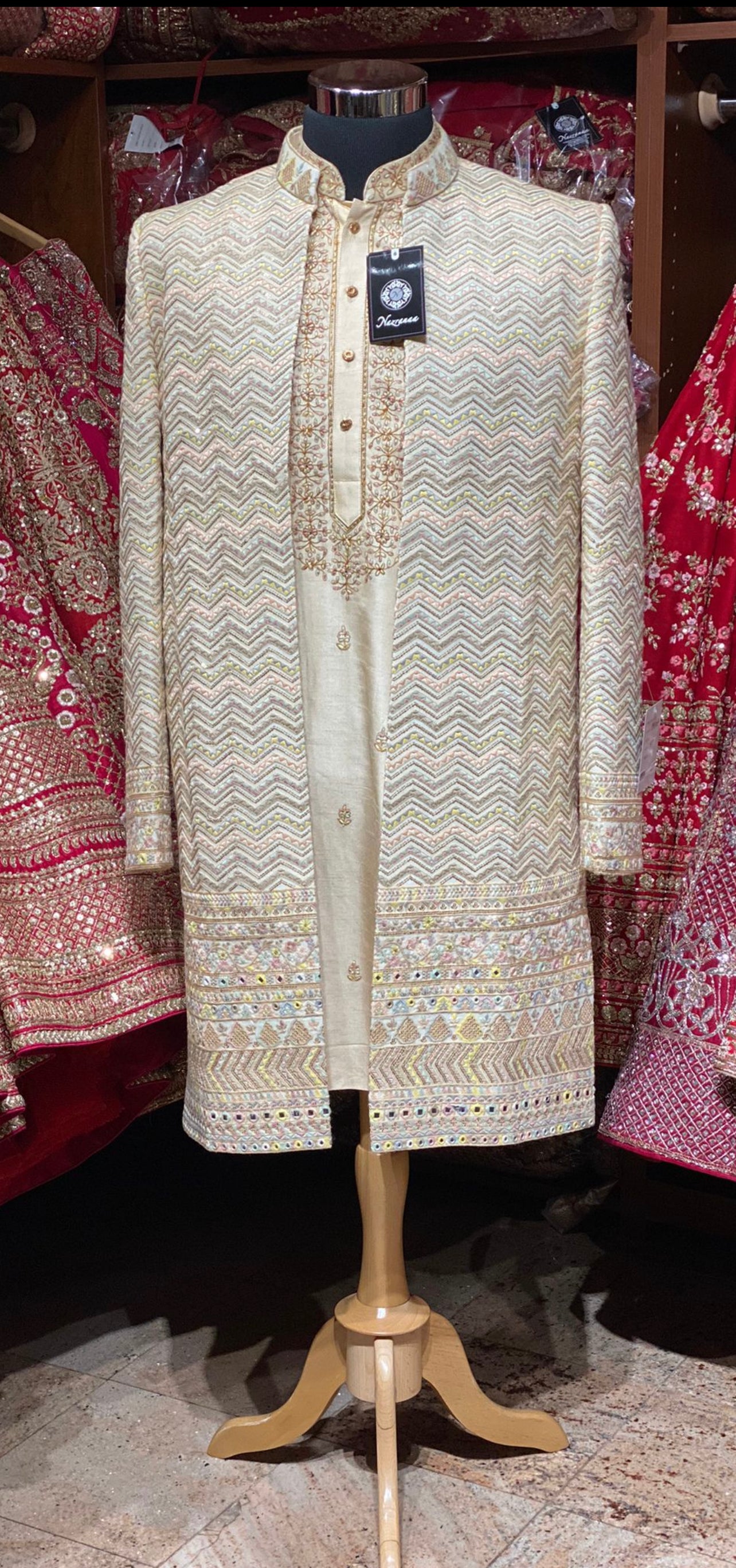 Golden & Pastel IndoWestern  Sherwani-M197