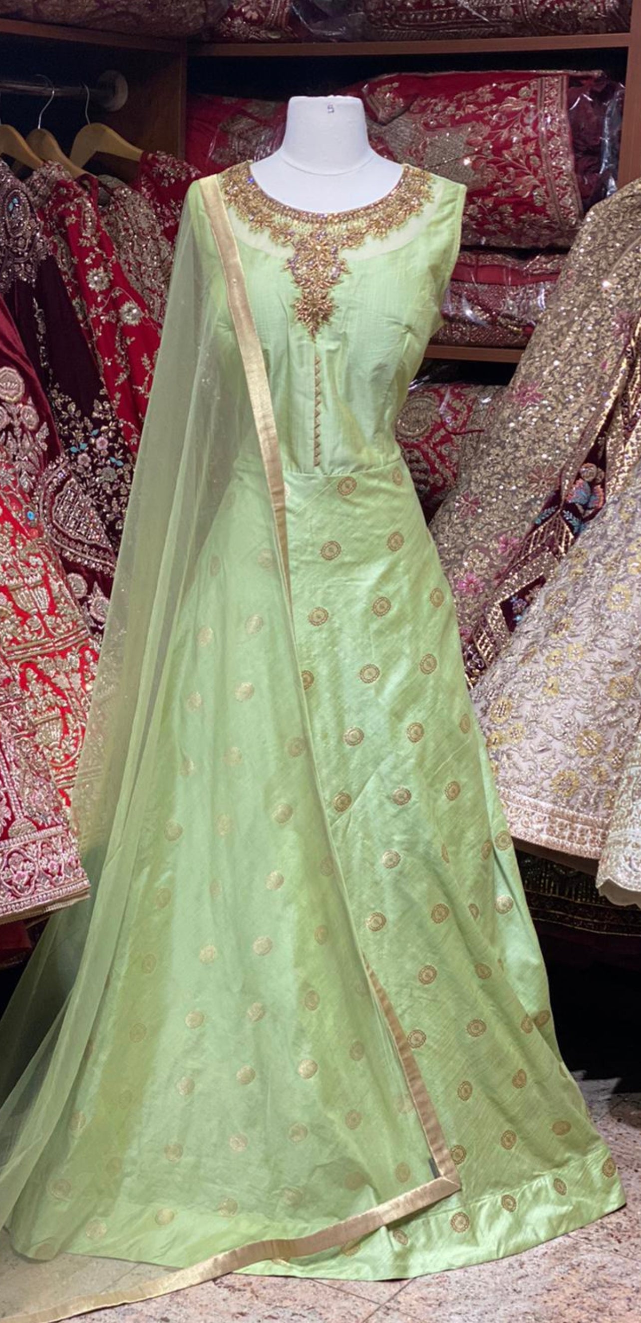 Mint Green Anarkali PWA-077