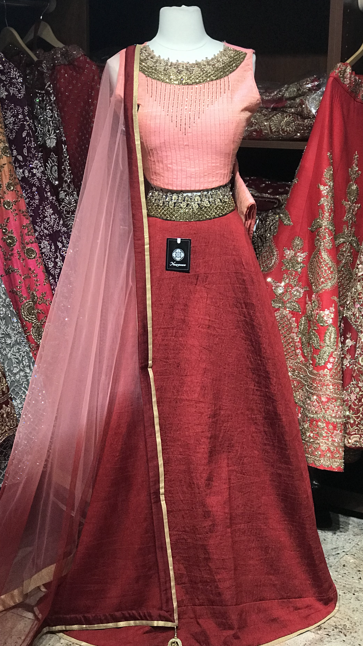 Pink Maroon Size 38 Lehenga