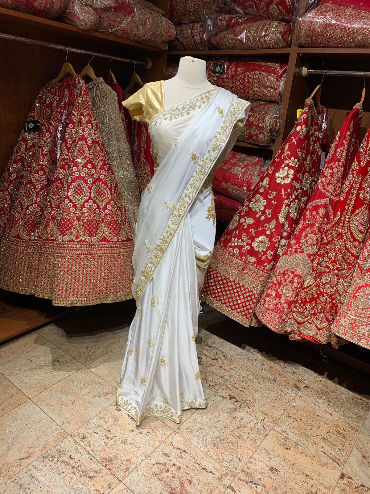 Daisy White Saree PWS-055