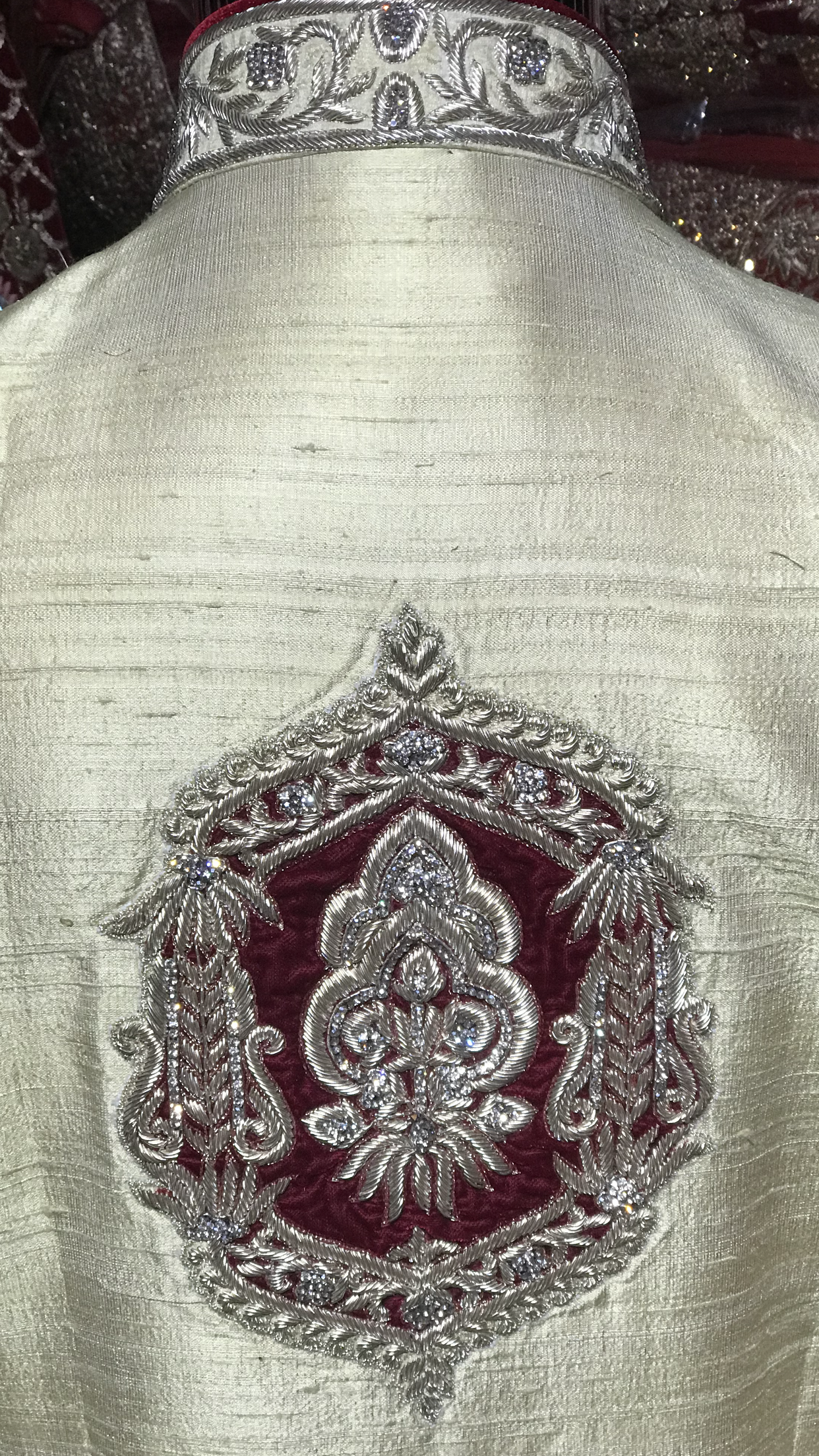 Gold Red Anarkali Sherwani