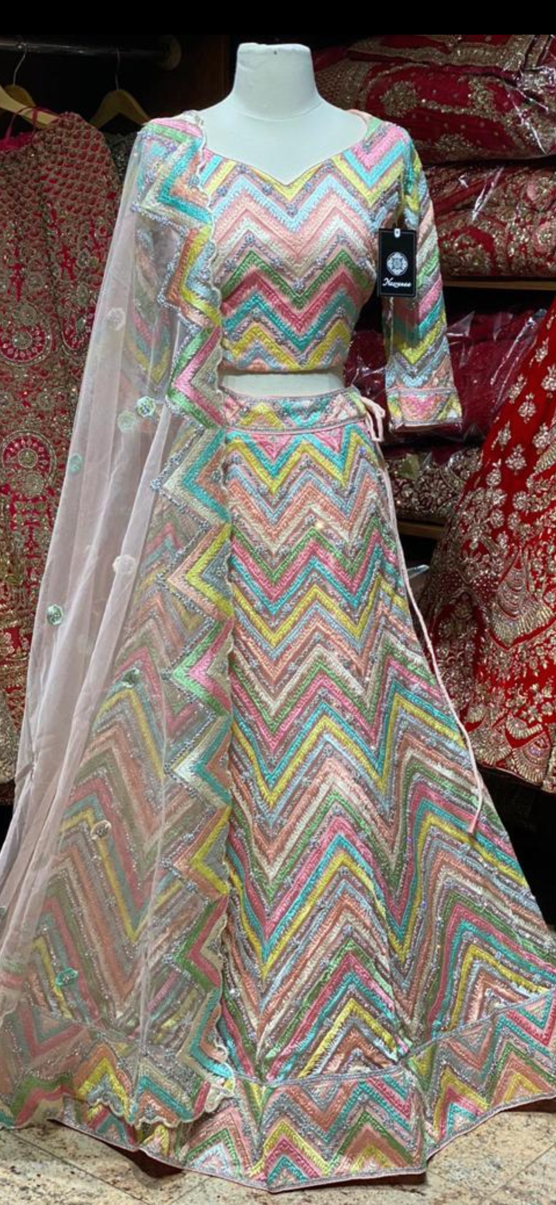 Stunning Multicolored Party Wear Lehenga PWL-085