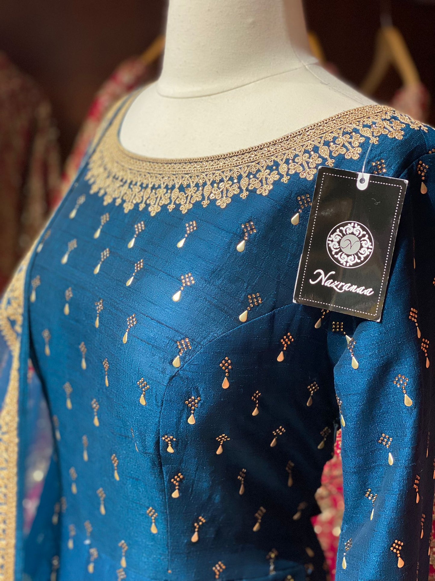 Teal Blue Anarkali PWA-057