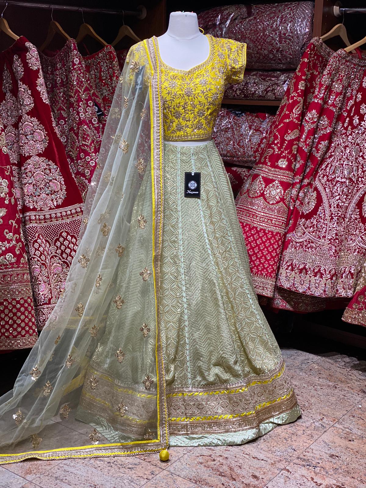 Honeydew Green Party Wear Lehenga PWL-120