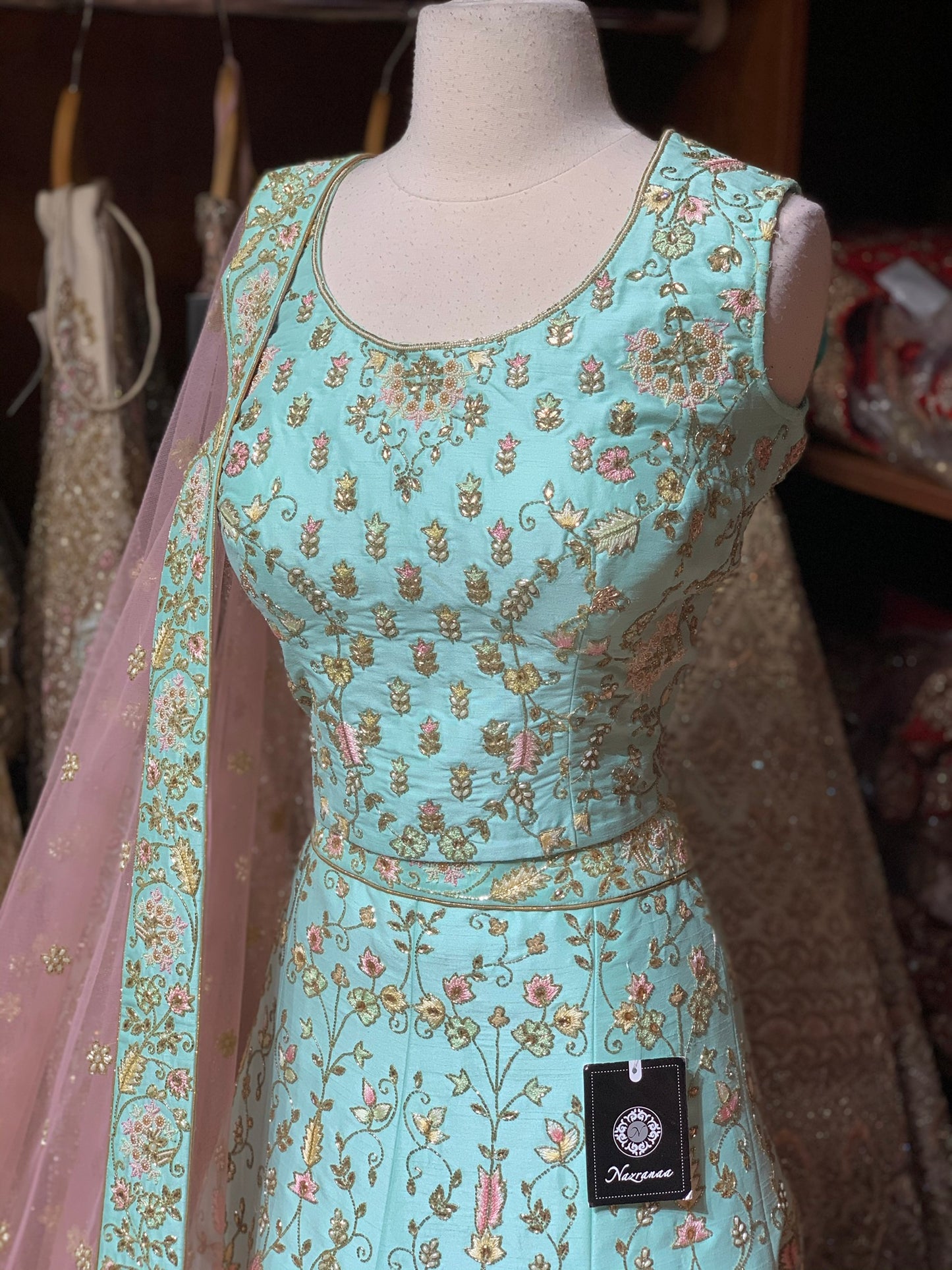 Aqua Blue Party Wear Lehenga PWL-028