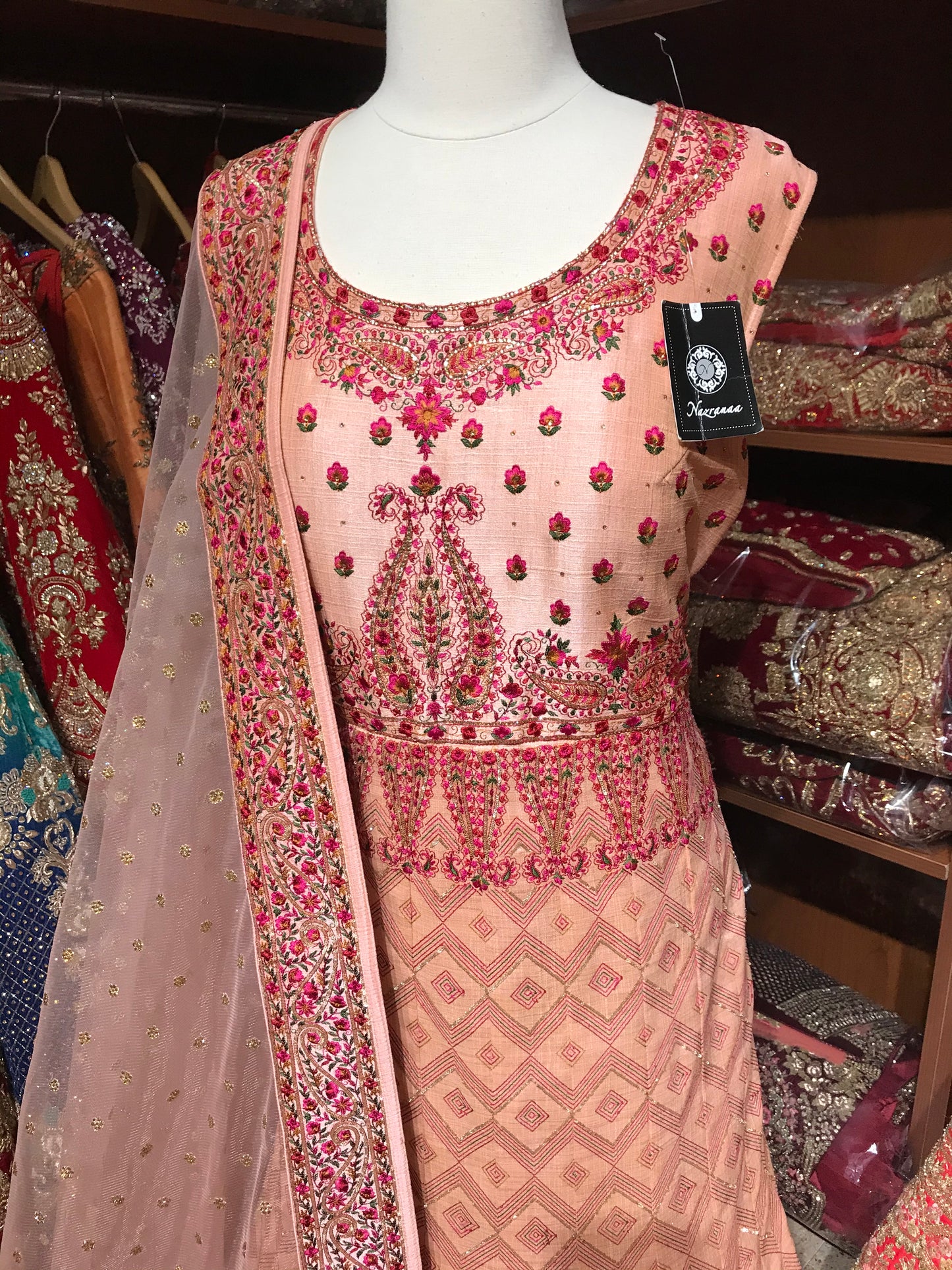 Pink XL Kashmiri Embroidery Anarkali