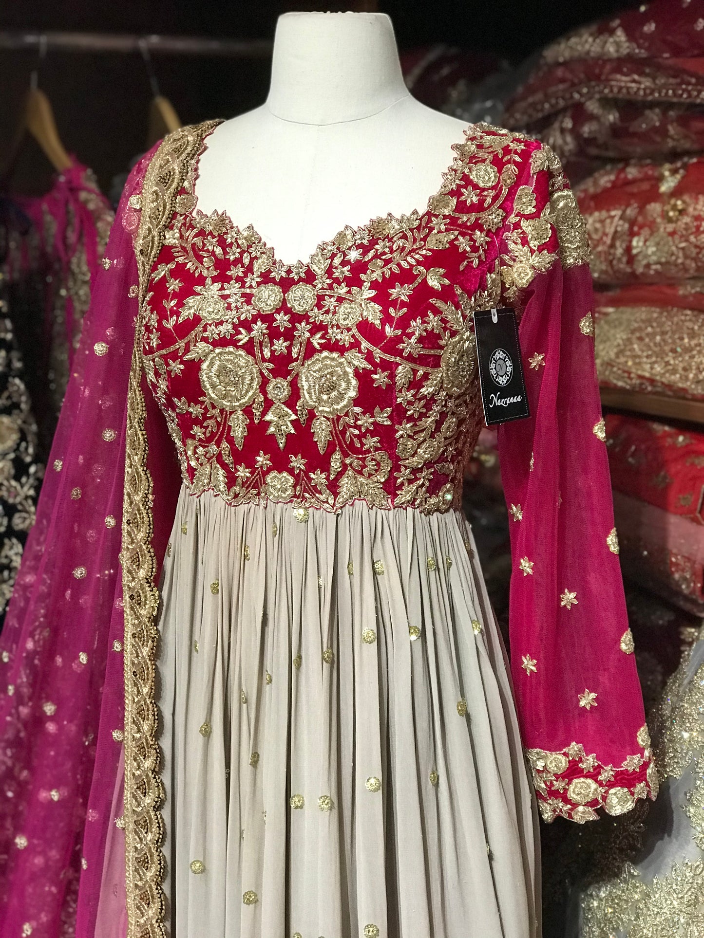 Pink Size 38 Pleated Anarkali