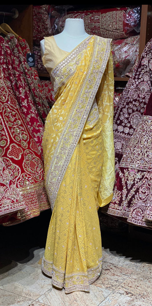 Lemonade Yellow Saree PWS-113