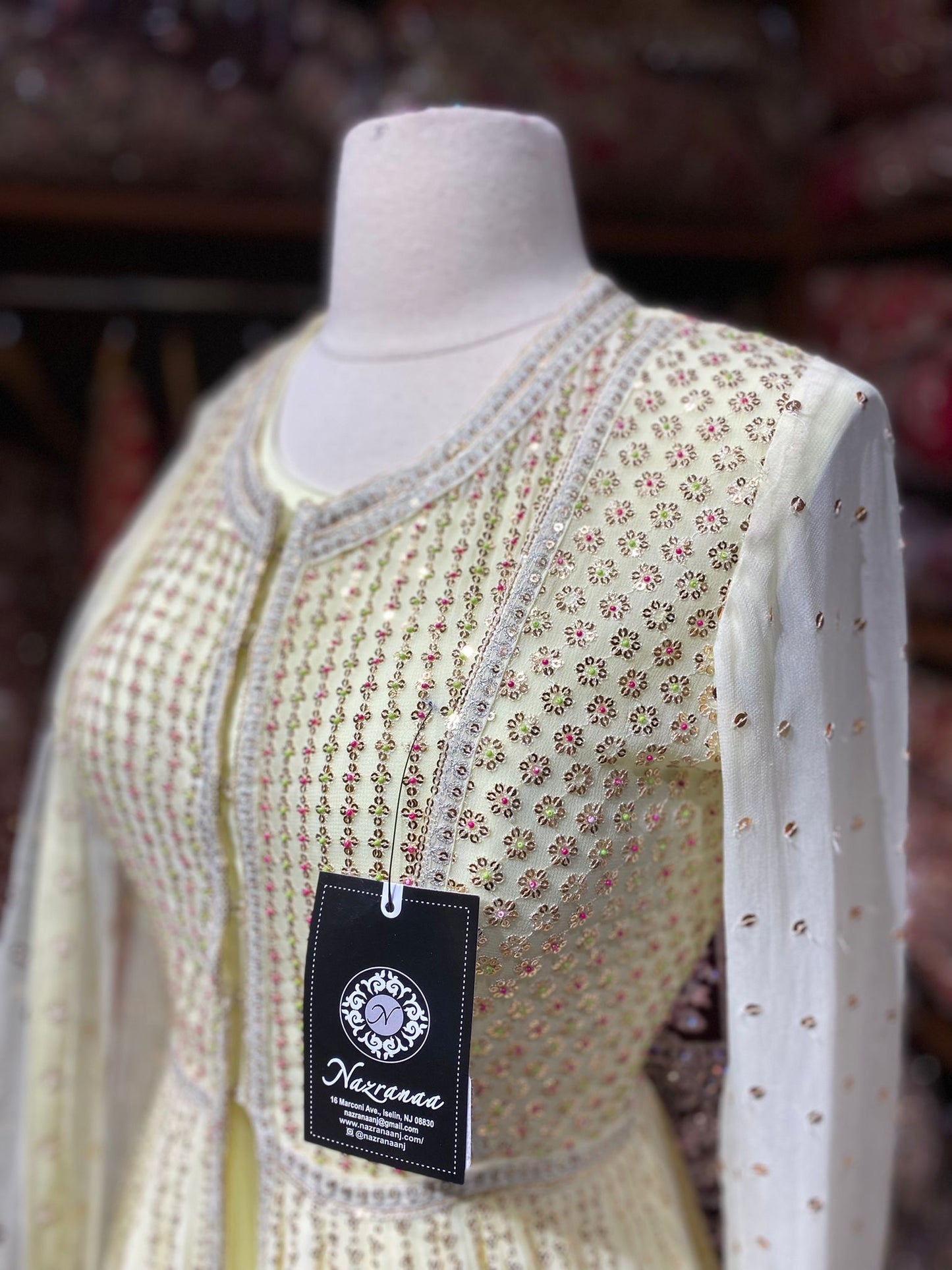 Light Yellow Anarkali PWA-106