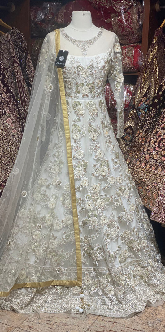 Vista White Anarkali PWA-111