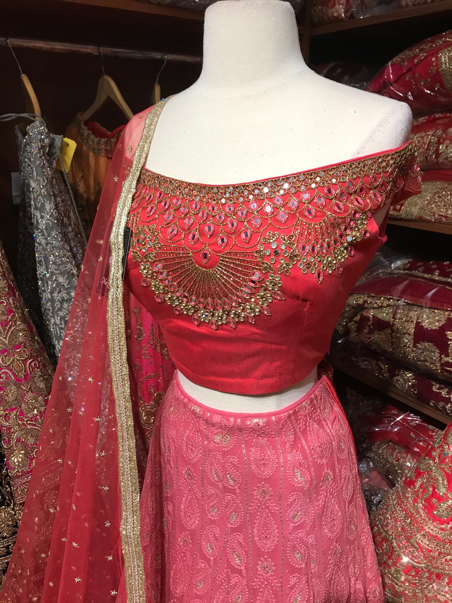 Coral Pink Size 38 Lehenga