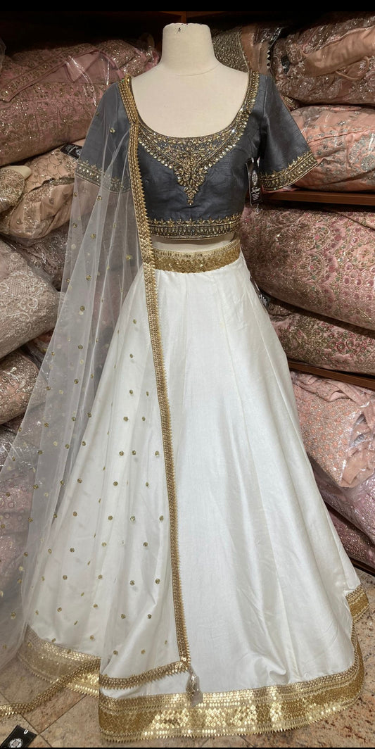 Jasmine White Bridesmaids Lehenga BML-030