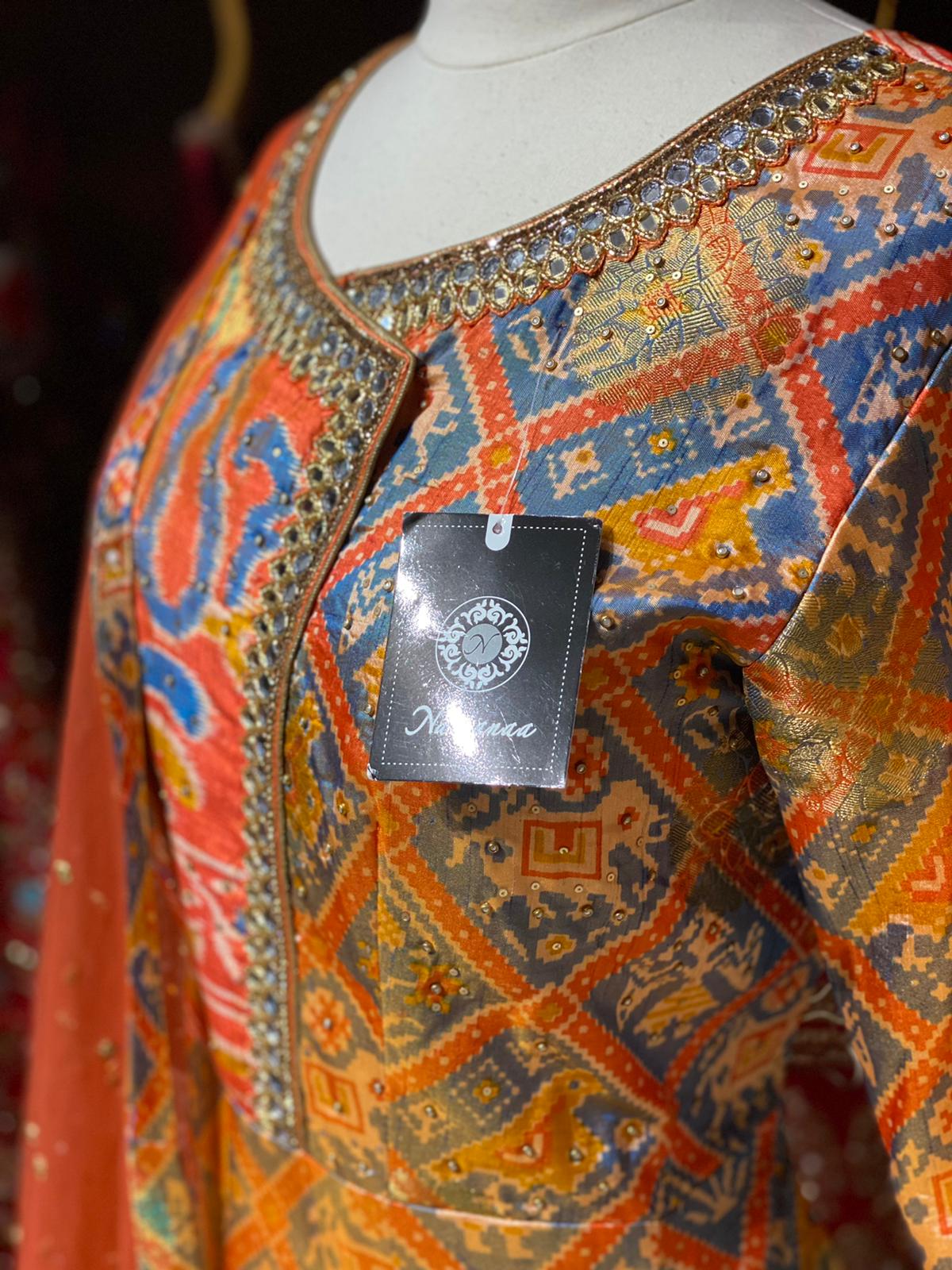 Pumpkin Orange Anarkali PWA-088