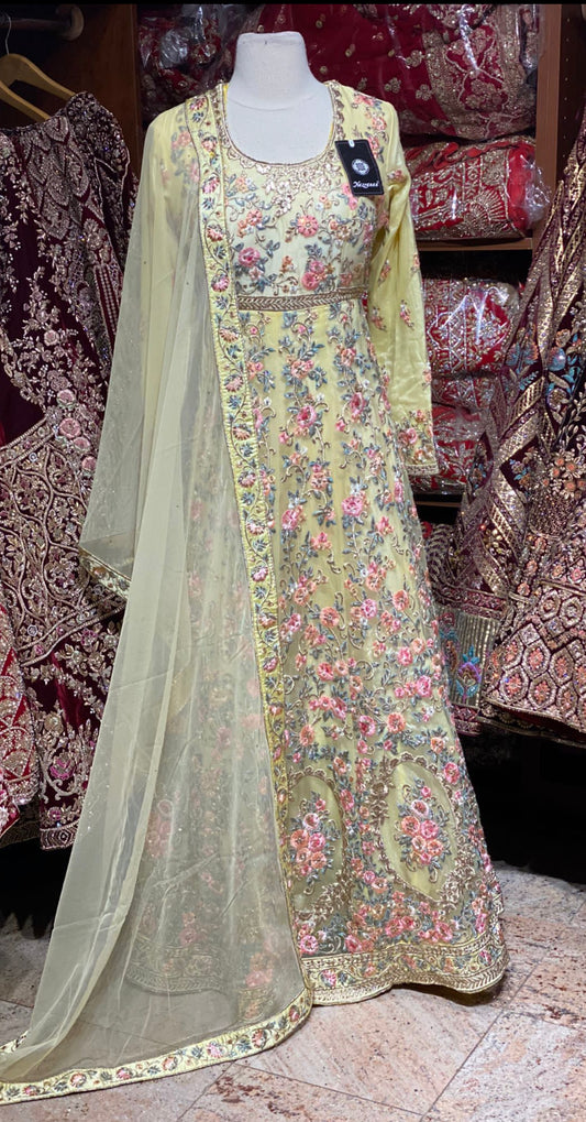 Light Yellow Anarkali PWA-108