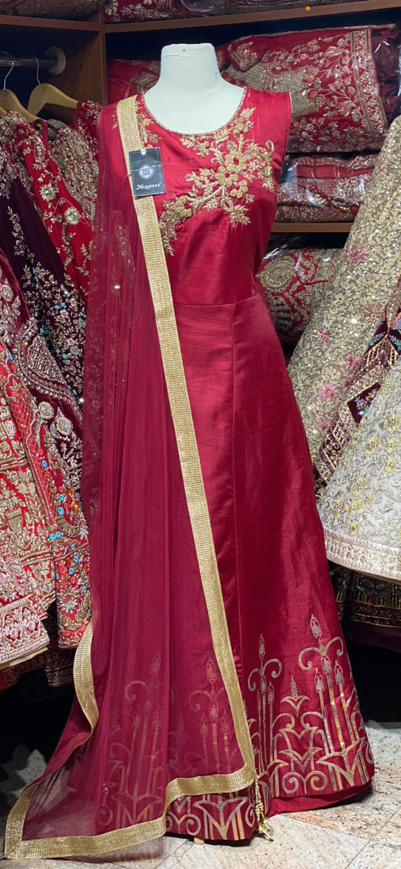 Crimson Red Anarkali PWA-083