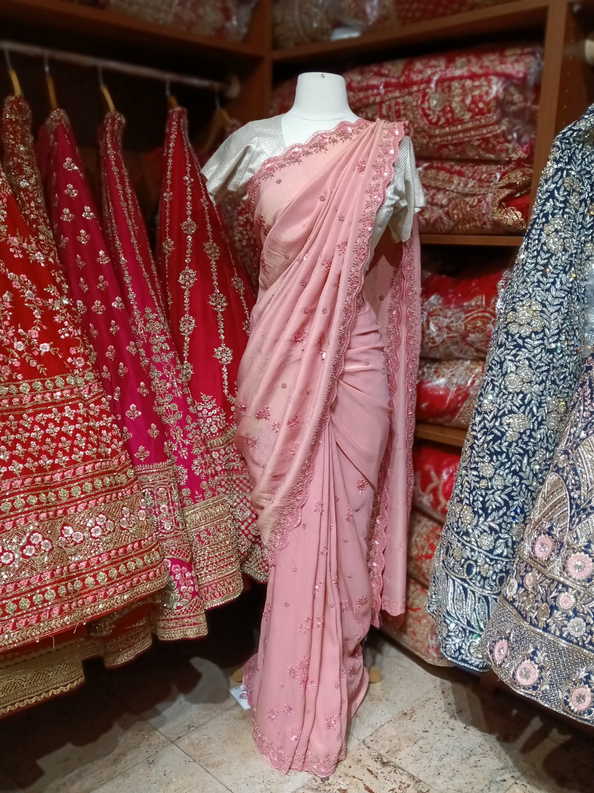 Flamingo Pink Saree PWS-136