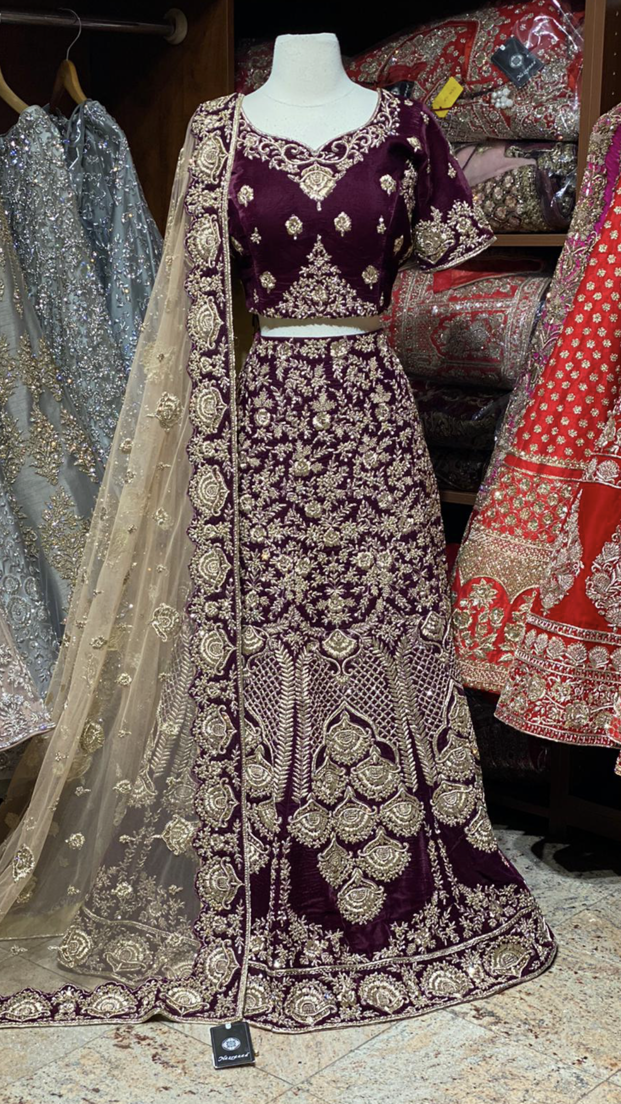 Purple Size 40 Bridal Lehenga