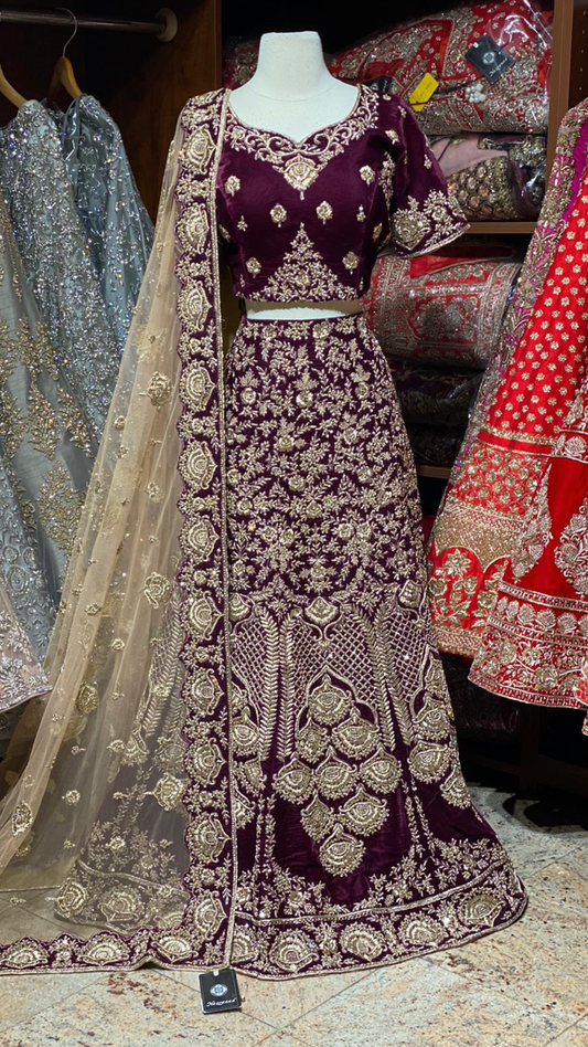 Purple Size 40 Bridal Lehenga