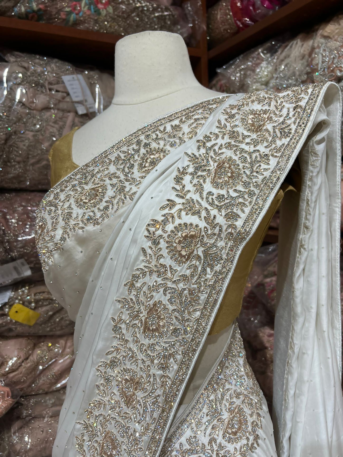 Pearl White Saree PWS-191