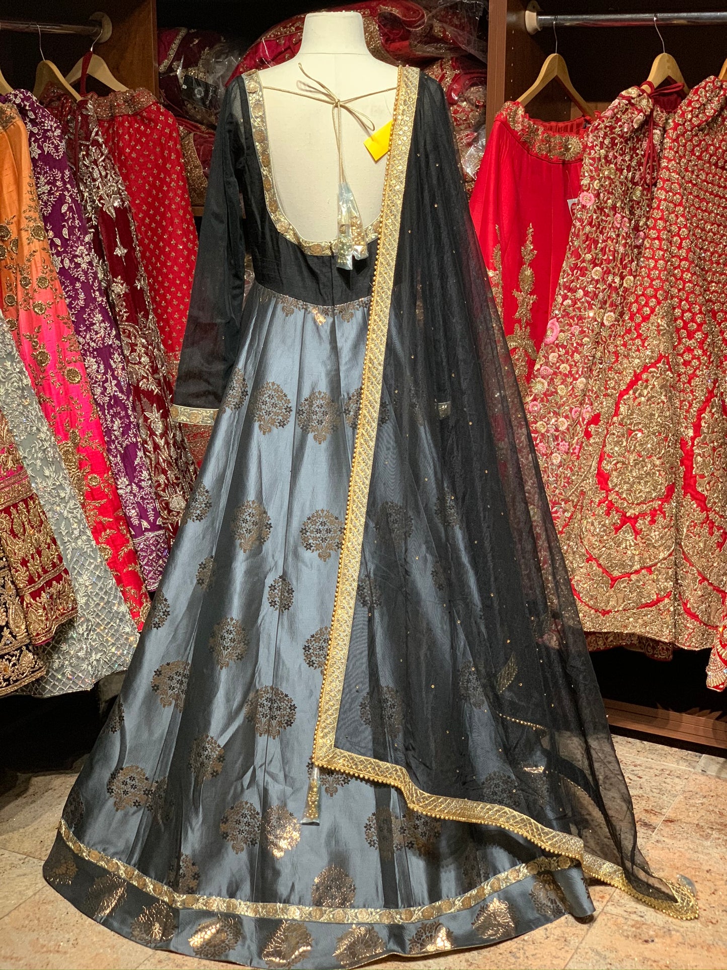 Black Grey Size 38 Anarkali