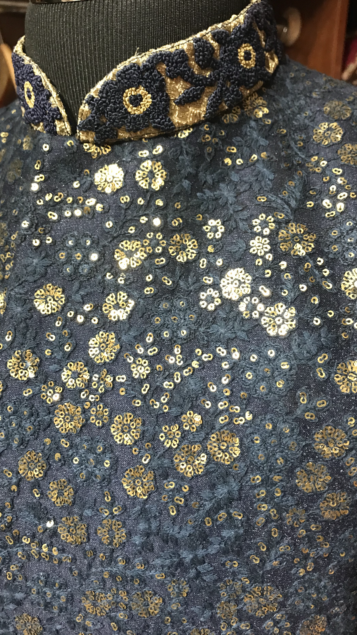 Navy Sequin Embroidery Sherwani