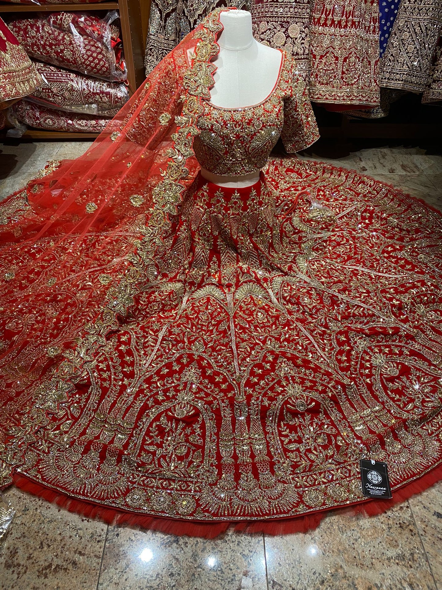 Traditionally Royal Red Luxury Collection Bridal Wear Lehenga BWL- 219