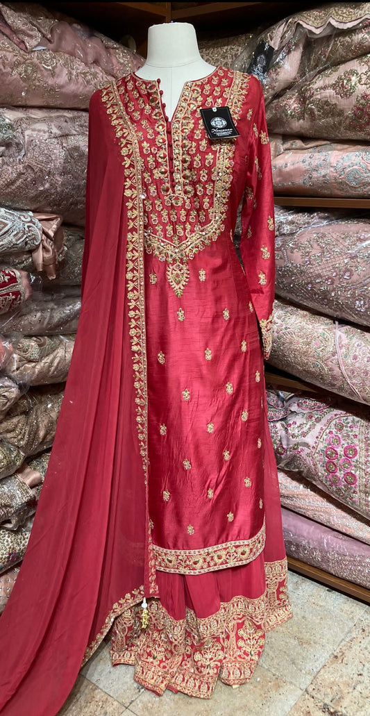 Ruby Red Party Wear Suit Collection PWS-201