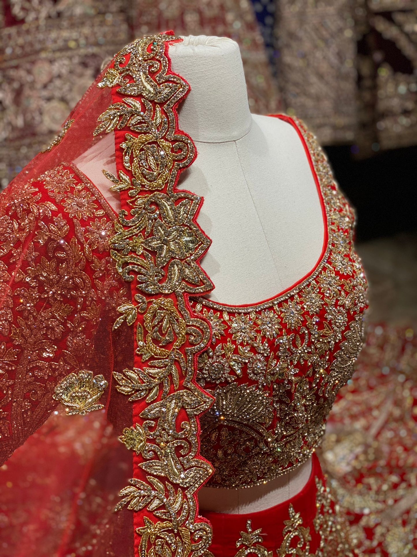 Traditionally Royal Red Luxury Collection Bridal Wear Lehenga BWL- 219