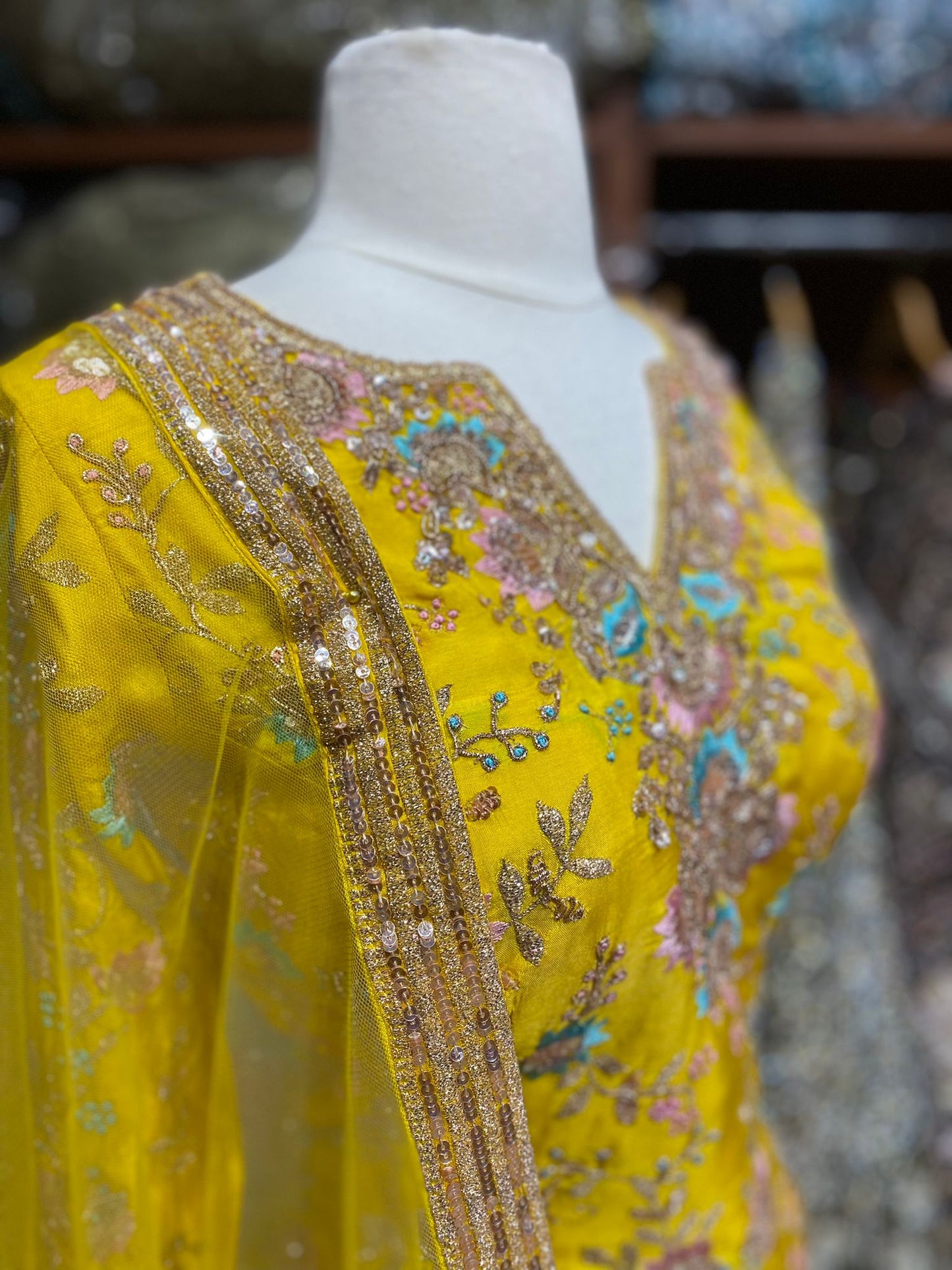 Saffron Yellow Party Wear Suit Collection PWS-157