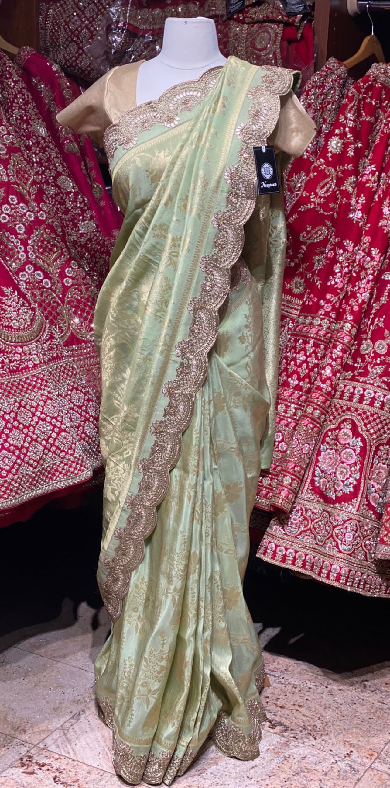 Sage Green Saree PWS-093