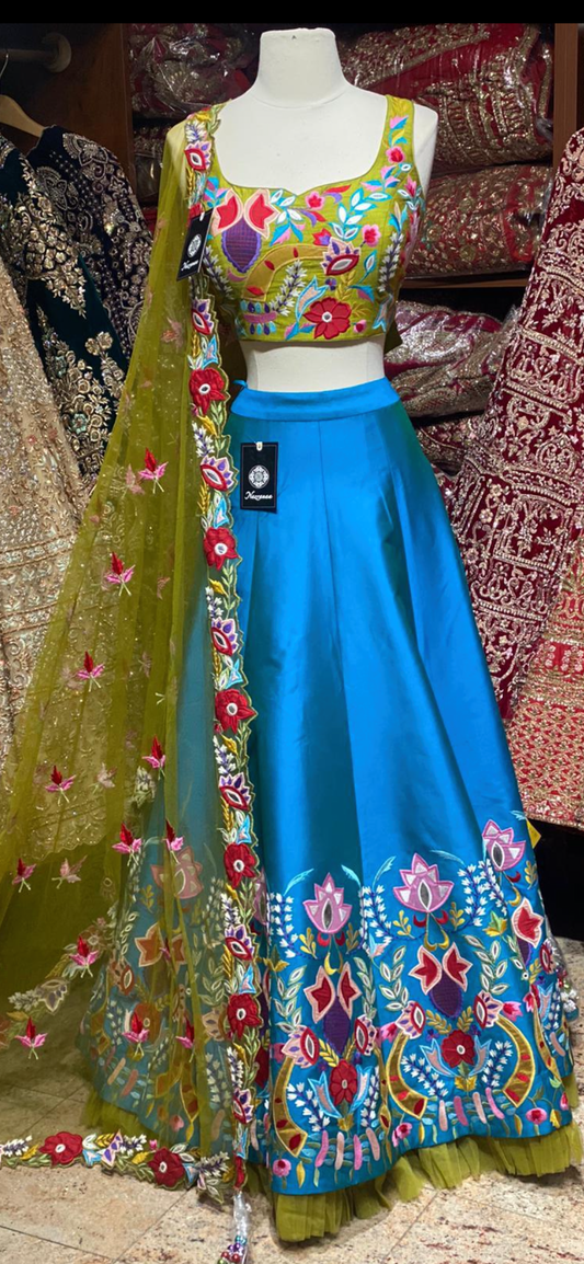 Azure Blue Party Wear Lehenga PWL-065