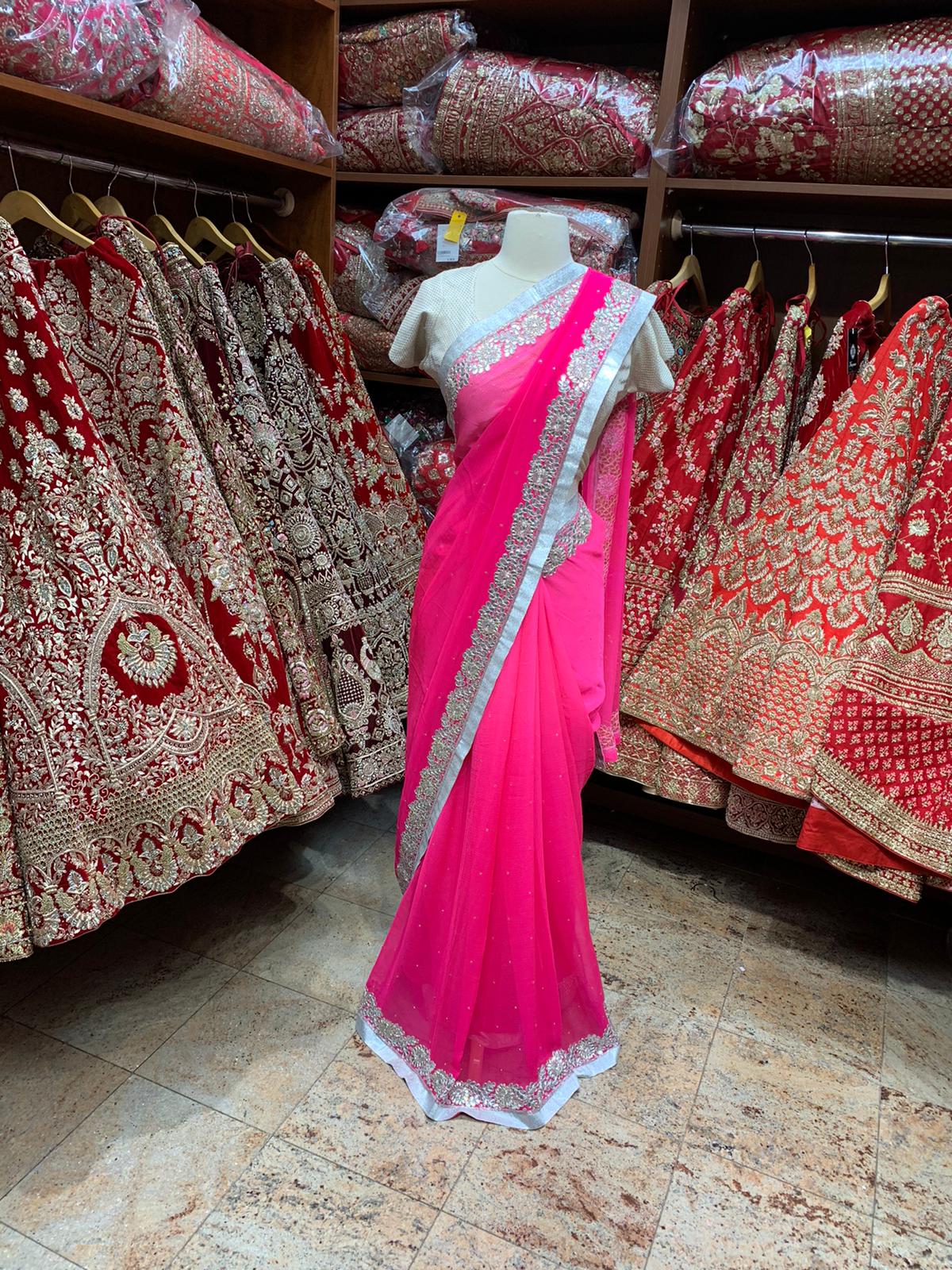 Neon Pink Saree PWS-062