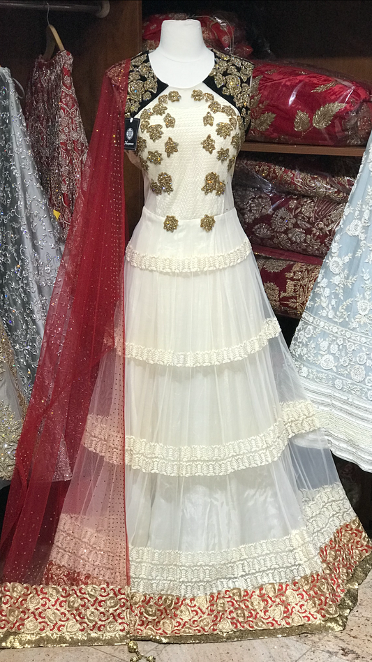 Ivory Black Size 38 Anarkali